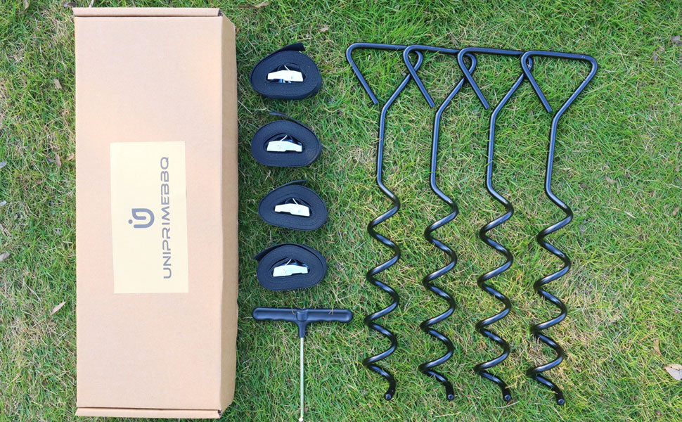 Heavy Duty Trampoline Stakes,Trampoline Anchors Kit for 15ft,14ft,12ft,10ftTrampoline,15.8inch Ground Anchors High Wind Trampoline Accessories