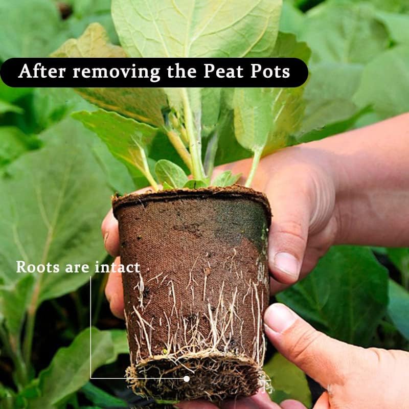 UNIPRIMEBBQ Peat Pots for Seedlings 100 Packs, Seed Starter Pots 3.15 Inch Biodegradable Nursery Pots, Seedling Tray Kits with 20 Pcs White Plant Labels for Plant Seedling Saplings