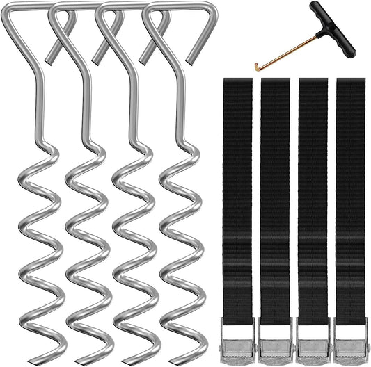 Heavy Duty Trampoline Stakes,Trampoline Anchors Kit for 15ft,14ft,12ft,10ftTrampoline,15.8inch Ground Anchors High Wind Trampoline Accessories