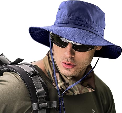 Fishing hat Wide Brim Sun Protection Hat with Breathable Safari hat and Fisherman hat Hiking Hats Boonie Hats for Man