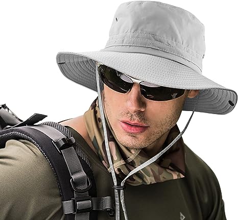 Fishing hat Wide Brim Sun Protection Hat with Breathable Safari hat and Fisherman hat Hiking Hats Boonie Hats for Man