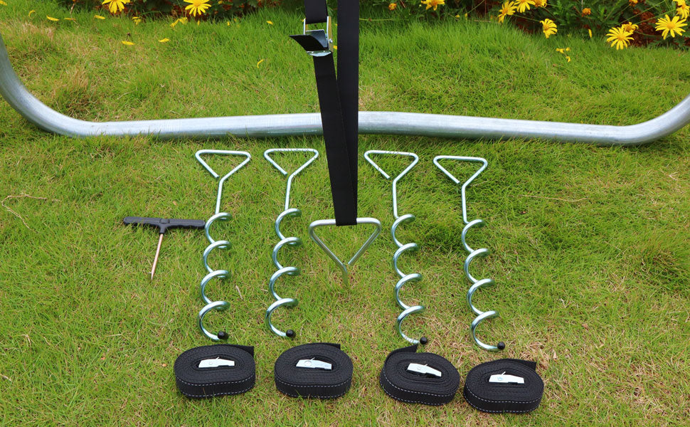 Heavy Duty Trampoline Stakes,Trampoline Anchors Kit for 15ft,14ft,12ft,10ftTrampoline,15.8inch Ground Anchors High Wind Trampoline Accessories