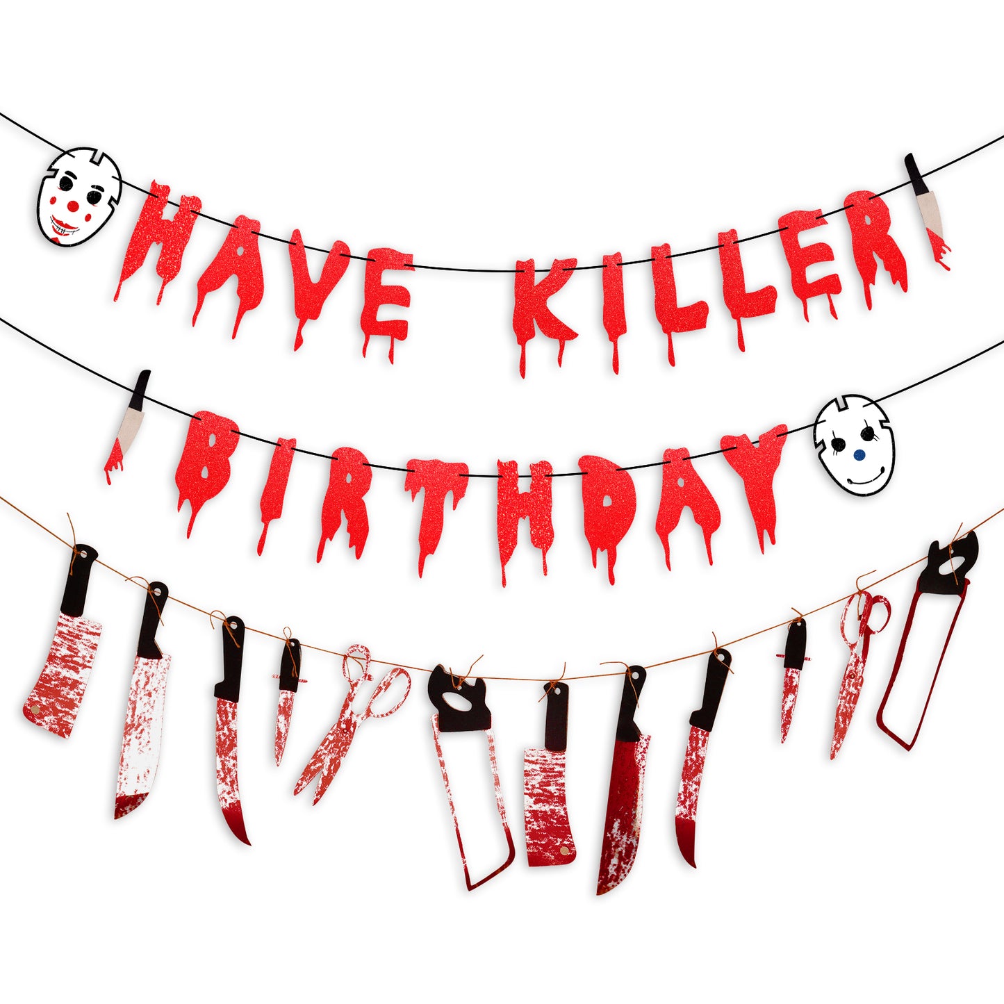 Halloween Decorations Birthday Decorations Halloween Party Decorations Fake Blood Weapons Bloody Garland Banner