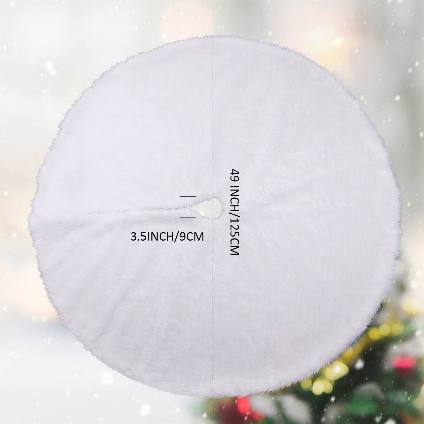 Thick Christmas Tree Skirt 49 Inches, Soft White Christmas Tree Skirt Round, Falda de Arbol de Navidad, Tree Skirt Christmas Decorations