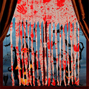 Halloween Decorations Decor Indoor Halloween Blood Weapon Banner Garland Banner Door Curtain for Halloween Party Decorations Halloween Bathroom Decor (white banner with 1 Door Curtain)