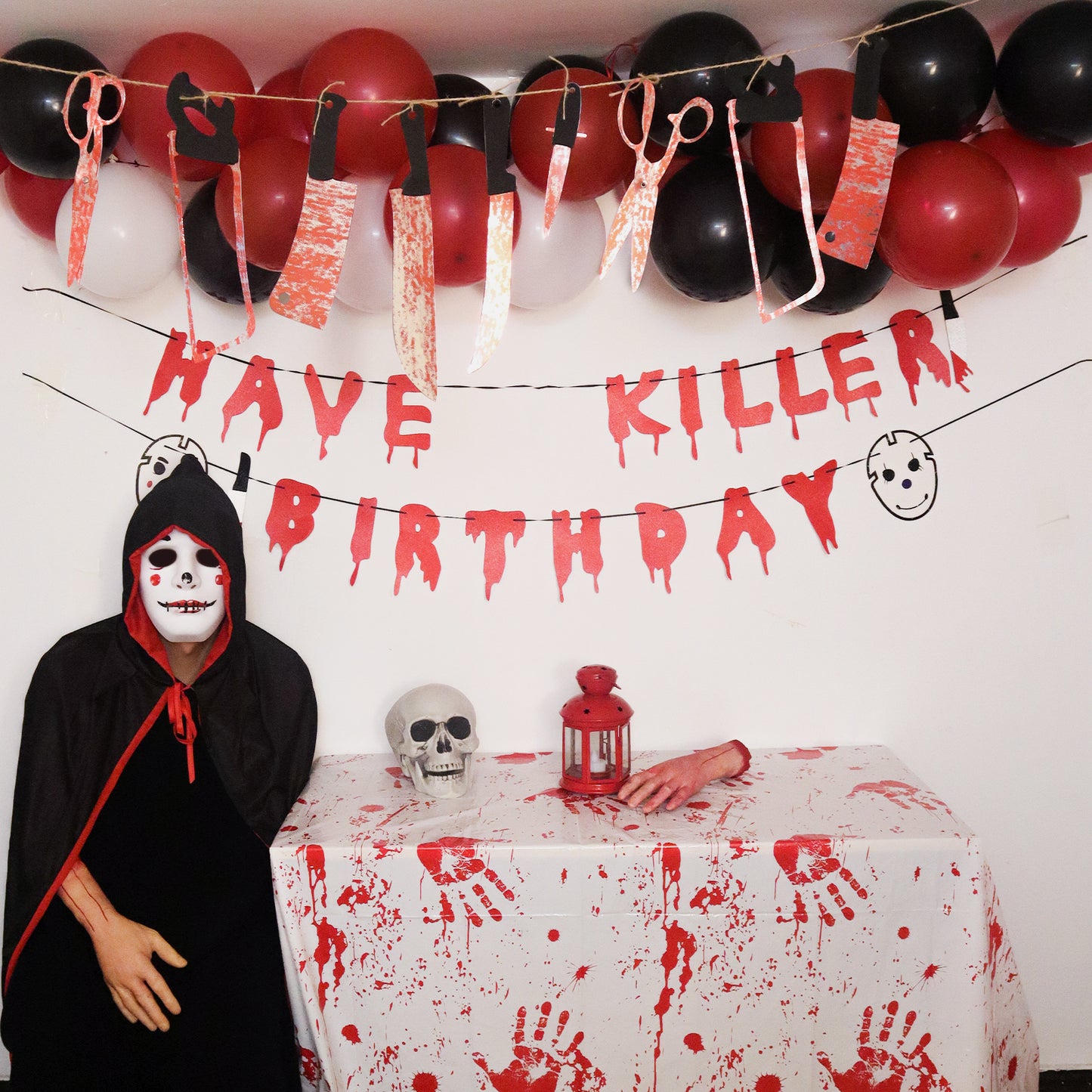 Halloween Decorations Birthday Decorations Halloween Party Decorations Fake Blood Weapons Bloody Garland Banner